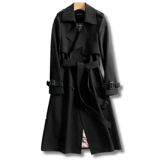 Women's Trench Coat Belted Tailored Water-Repellent