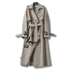 Women's Trench Coat Belted Tailored Water-Repellent