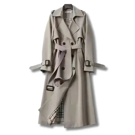 Women's Trench Coat Belted Tailored Water-Repellent