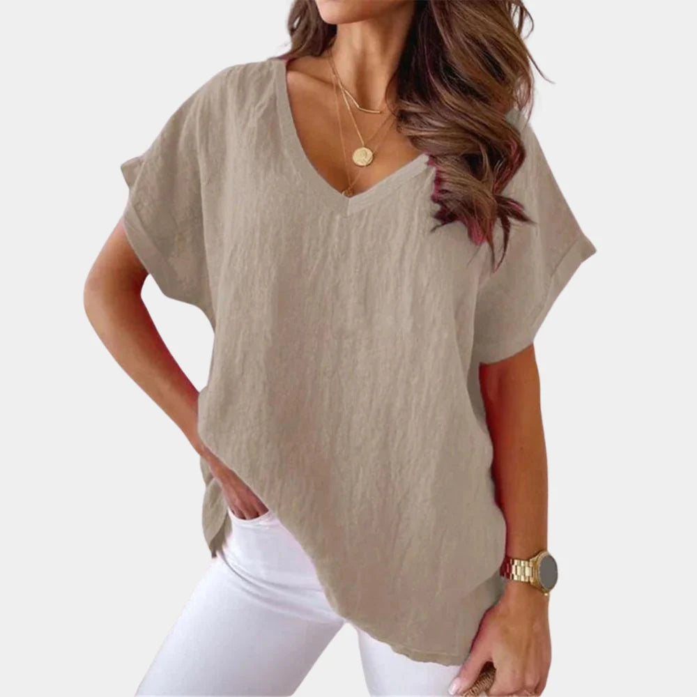 Women's V-Neck T-Shirt Soft Breathable Cotton