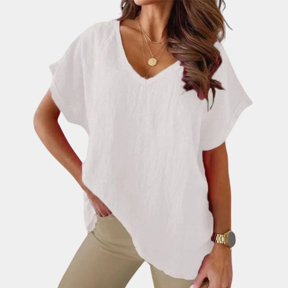 Women's V-Neck T-Shirt Soft Breathable Cotton