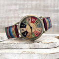 Women's Watch Braided PU Leather Strap Nickel-Free Adjustable Fit
