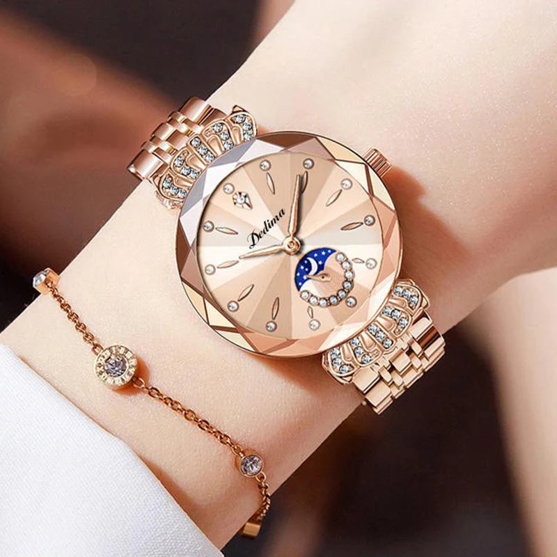 Women's Watch Stainless Steel Celestial Dial Quartz Movement