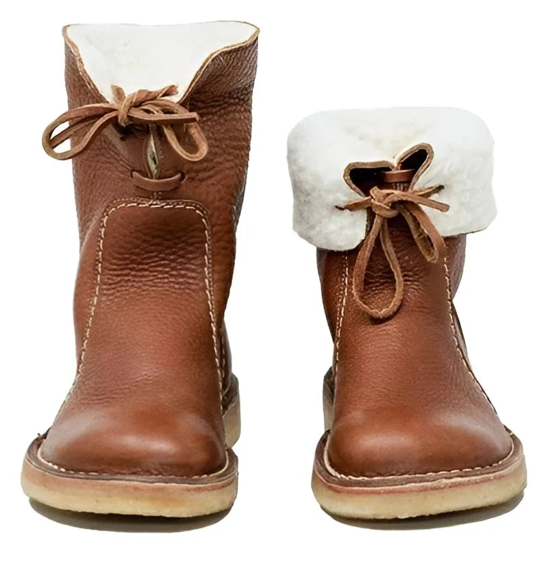 Women's Winter Boots Full-Grain Leather Waterproof Wool-Lined