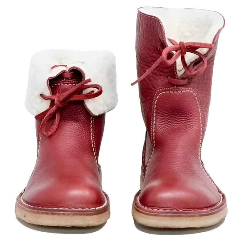 Women's Winter Boots Full-Grain Leather Waterproof Wool-Lined