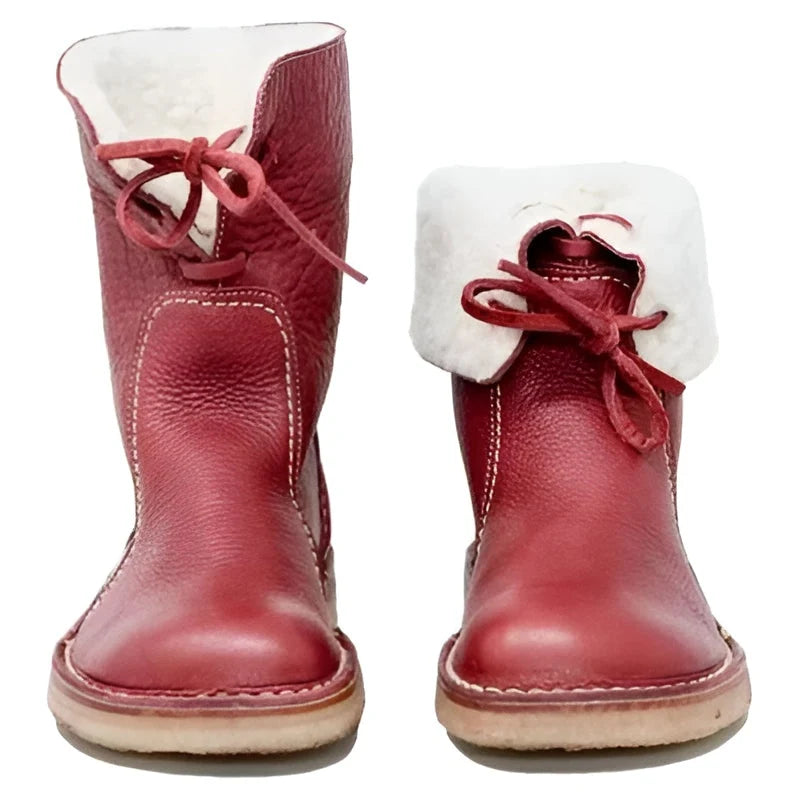 Women's Winter Boots Full-Grain Leather Waterproof Wool-Lined