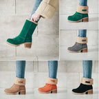 Women's Winter Boots Memory Foam Low Block Heel Slip-Resistant