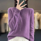Women's Wool Sweater Australian Wool Slim Fit O-Neck