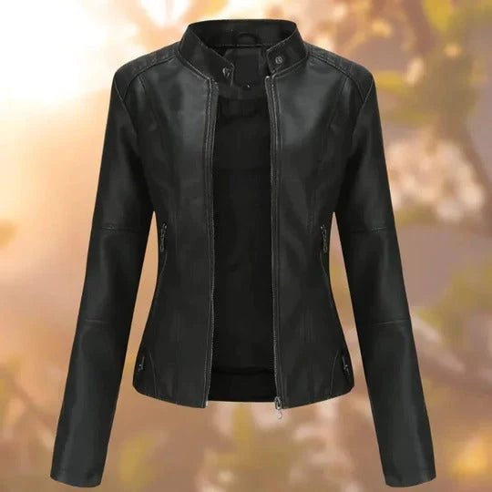 Womens Jacket Stand Collar Tailored Silhouette