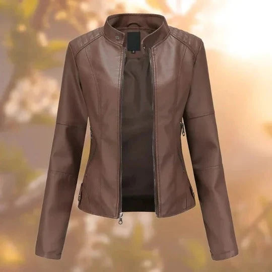 Womens Jacket Stand Collar Tailored Silhouette
