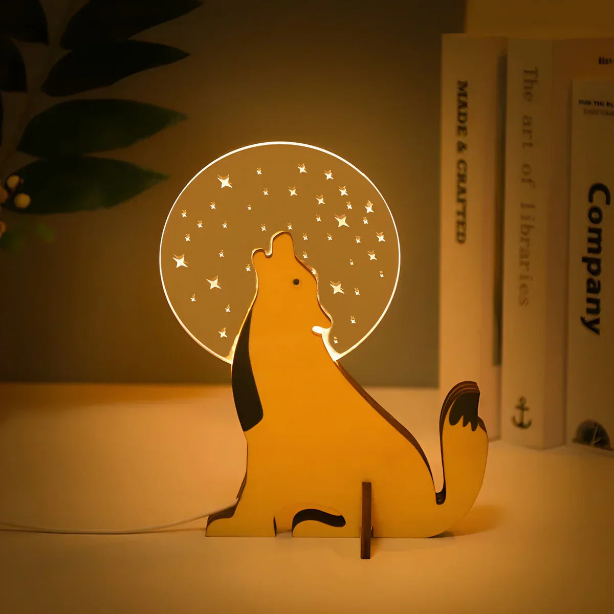 Wood & Acrylic USB-Powered Touch-Activated Kids Night Light