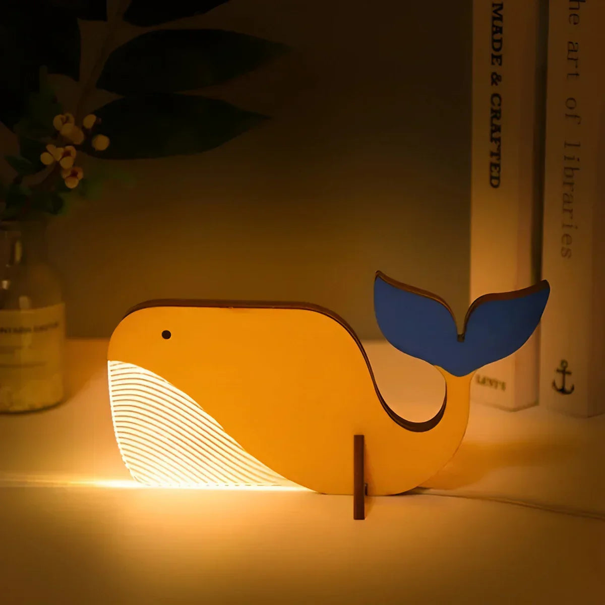 Wood & Acrylic USB-Powered Touch-Activated Kids Night Light