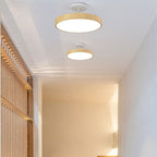 Wood Grain Dimmable LED Semi-Flush Ceiling Light (Adjustable Color Temp)