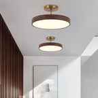 Wood Grain Dimmable LED Semi-Flush Ceiling Light (Adjustable Color Temp)