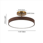 Wood Grain Dimmable LED Semi-Flush Ceiling Light (Adjustable Color Temp)