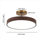 Wood Grain Dimmable LED Semi-Flush Ceiling Light (Adjustable Color Temp)