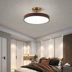 Wood Grain Dimmable LED Semi-Flush Ceiling Light (Adjustable Color Temp)