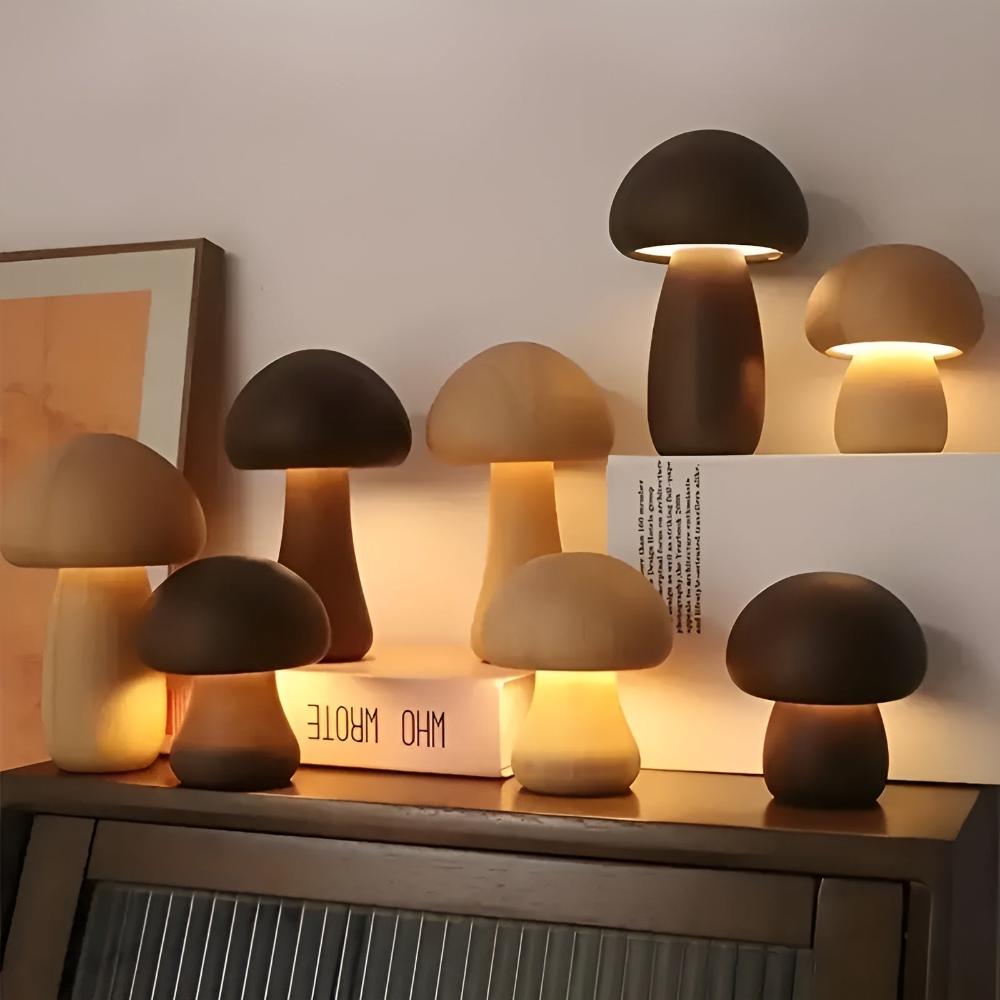 Wood-Grain USB-C Rechargeable LED Table Lamp