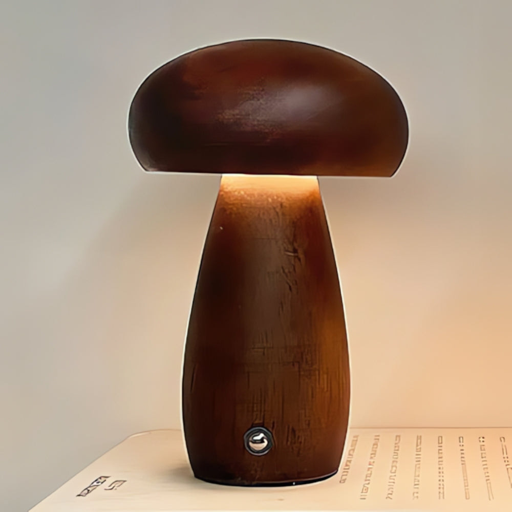 Wood-Grain USB-C Rechargeable LED Table Lamp