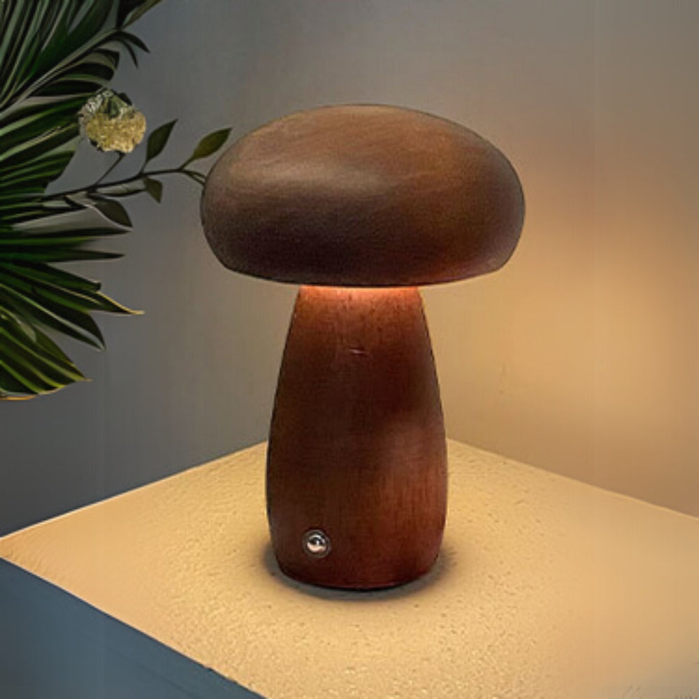 Wood-Grain USB-C Rechargeable LED Table Lamp