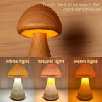 Wood-Grain USB-C Rechargeable LED Table Lamp