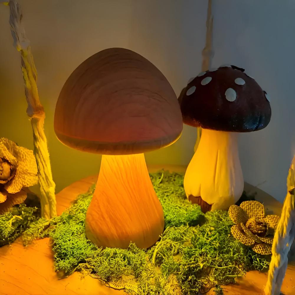 Wood-Grain USB-C Rechargeable LED Table Lamp