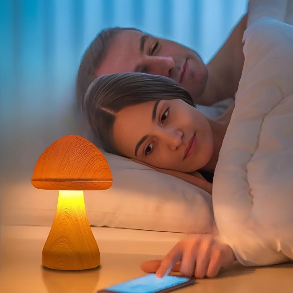 Wood-Grain USB-C Rechargeable LED Table Lamp
