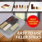 Wood Repair Kit 11 Mixable Wax Blocks & Heat Pen