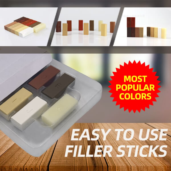 Wood Repair Kit 11 Mixable Wax Blocks & Heat Pen