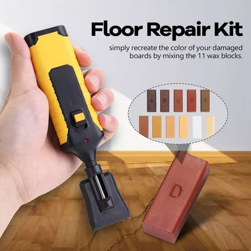 Wood Repair Kit 11 Mixable Wax Blocks & Heat Pen