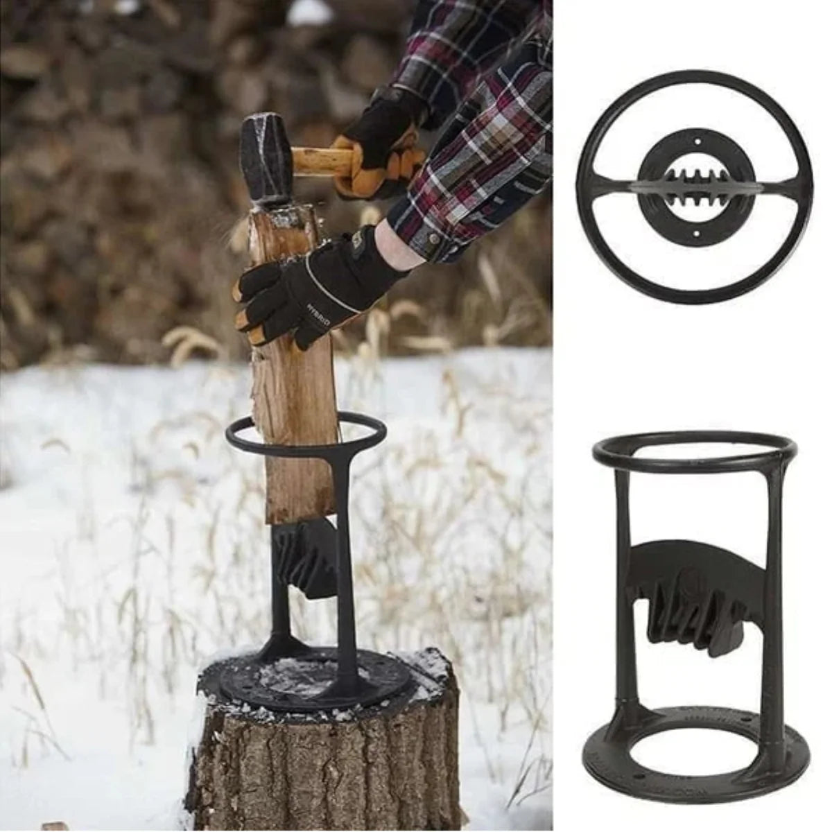 Wood Splitter Manual Cast Iron Safety Frame