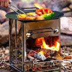 Wood Stove Foldable Stainless Steel Carrying Case Included