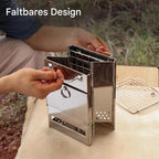 Wood Stove Foldable Stainless Steel Carrying Case Included