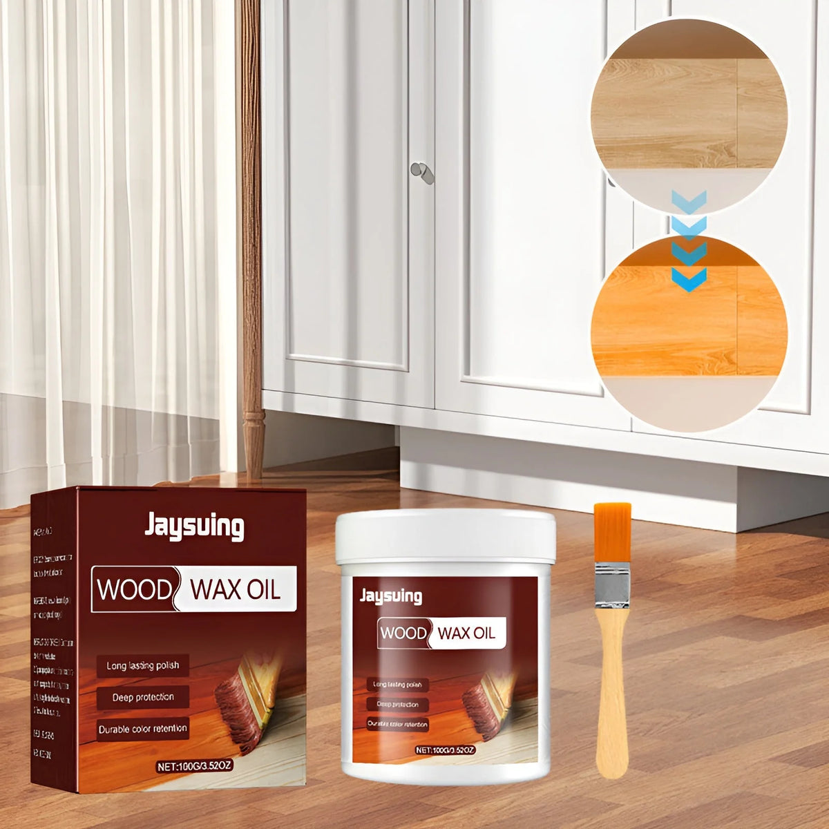 Wood Wax Natural Beeswax & Linseed Oil Water-Repellent