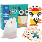 Wooden Animal Puzzle Child-Safe Wood & Storage Bag