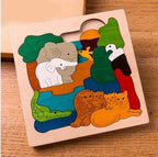 Wooden Animal Puzzle Multi-Layer Non-Toxic Paints