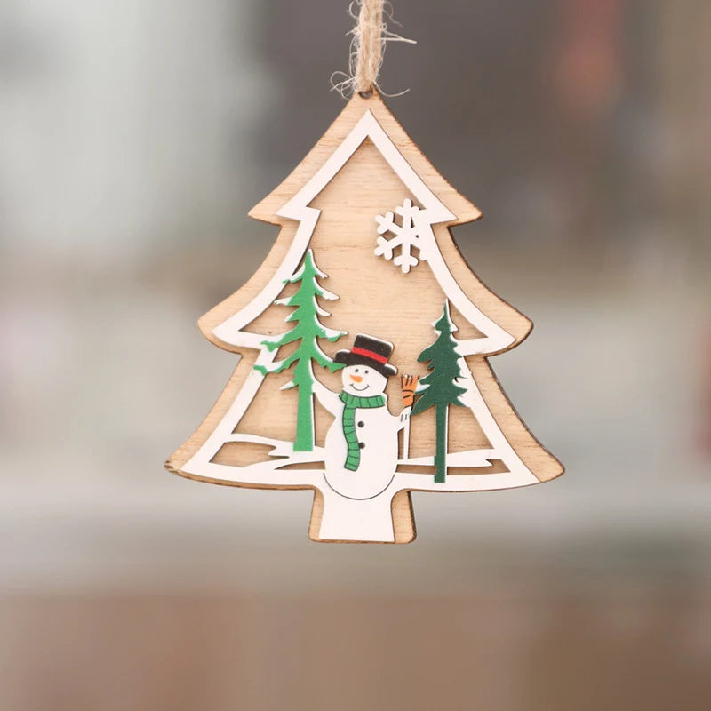 Wooden Christmas Ornament Laser Engraved 3D & Flat