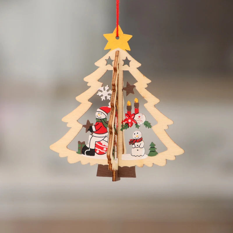 Wooden Christmas Ornaments Laser-Engraved 3D & Flat