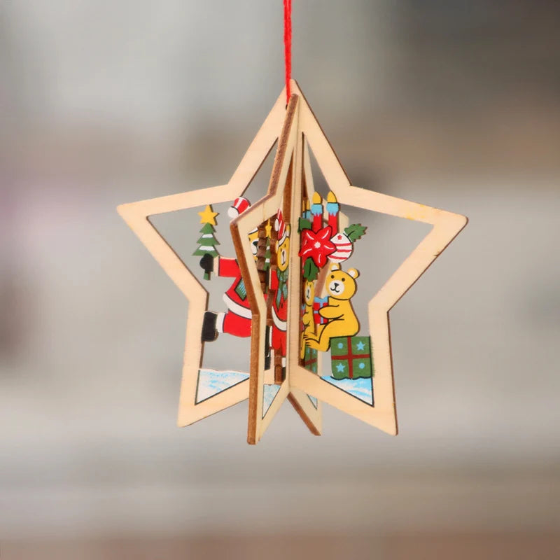 Wooden Christmas Ornaments Laser-Engraved 3D & Flat