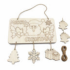 Wooden Christmas Sign Engraved Hanging String