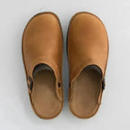 Wooden Clogs Slip-On Open Heel Anti-Slip Rubber Sole