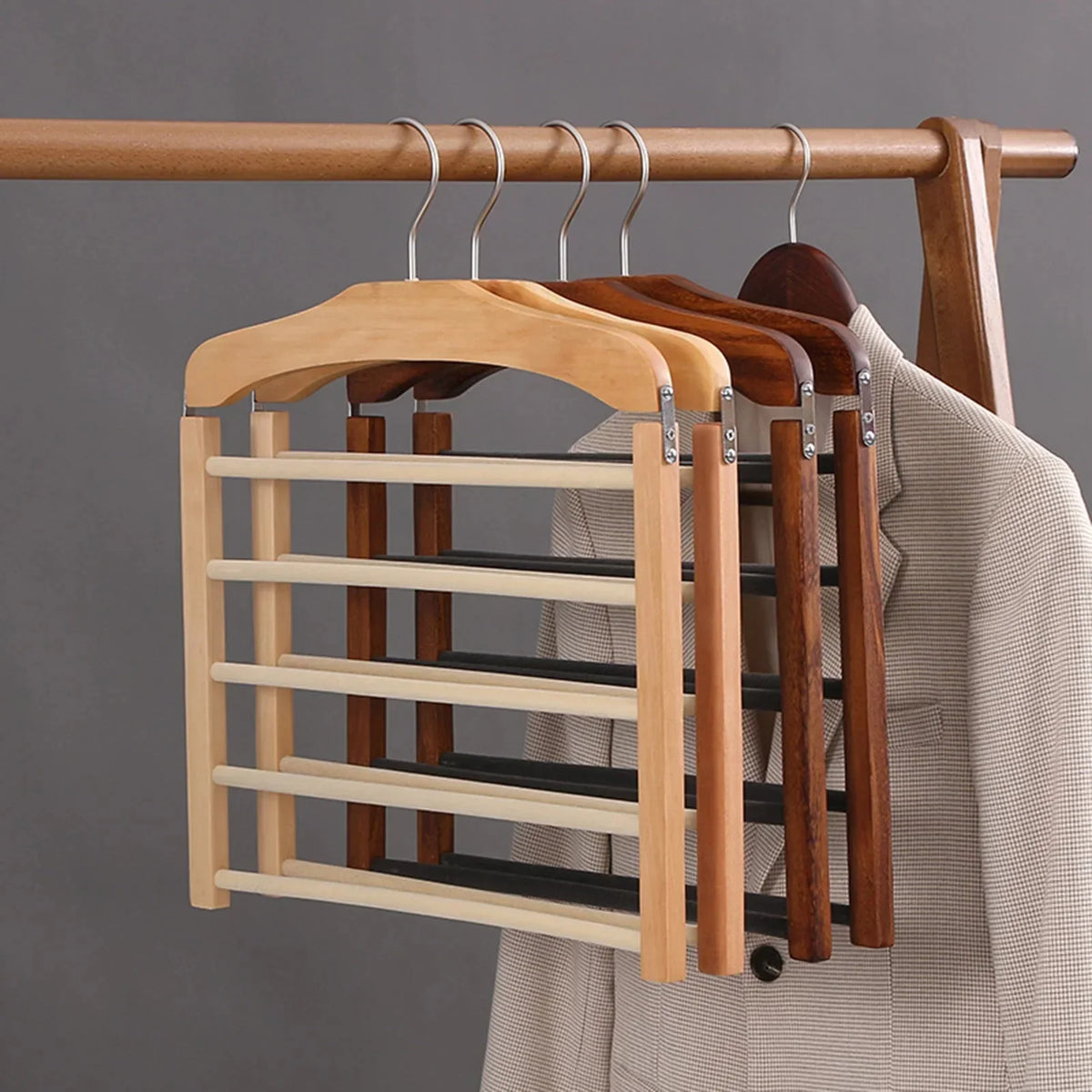Wooden Clothes Hangers Solid Walnut Broad Shoulders