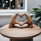 Wooden Heart Figurine Handcrafted Natural Grain