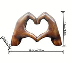 Wooden Heart Figurine Handcrafted Natural Grain