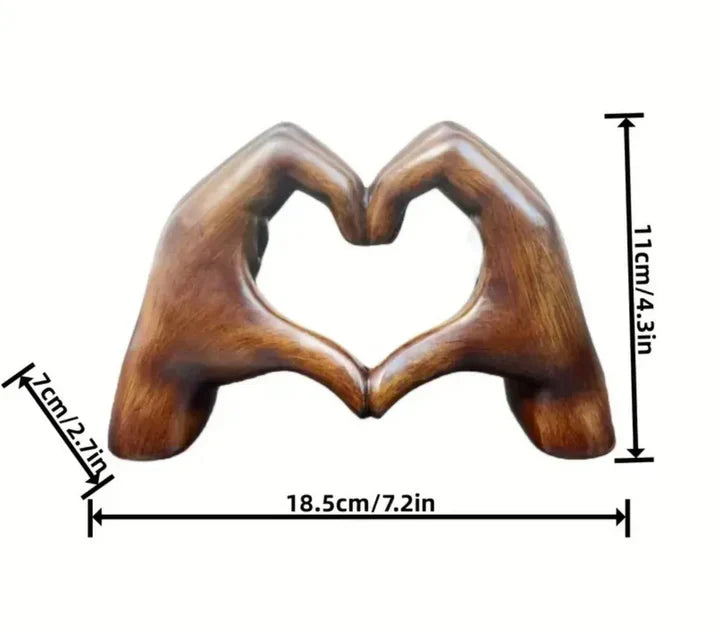 Wooden Heart Figurine Handcrafted Natural Grain