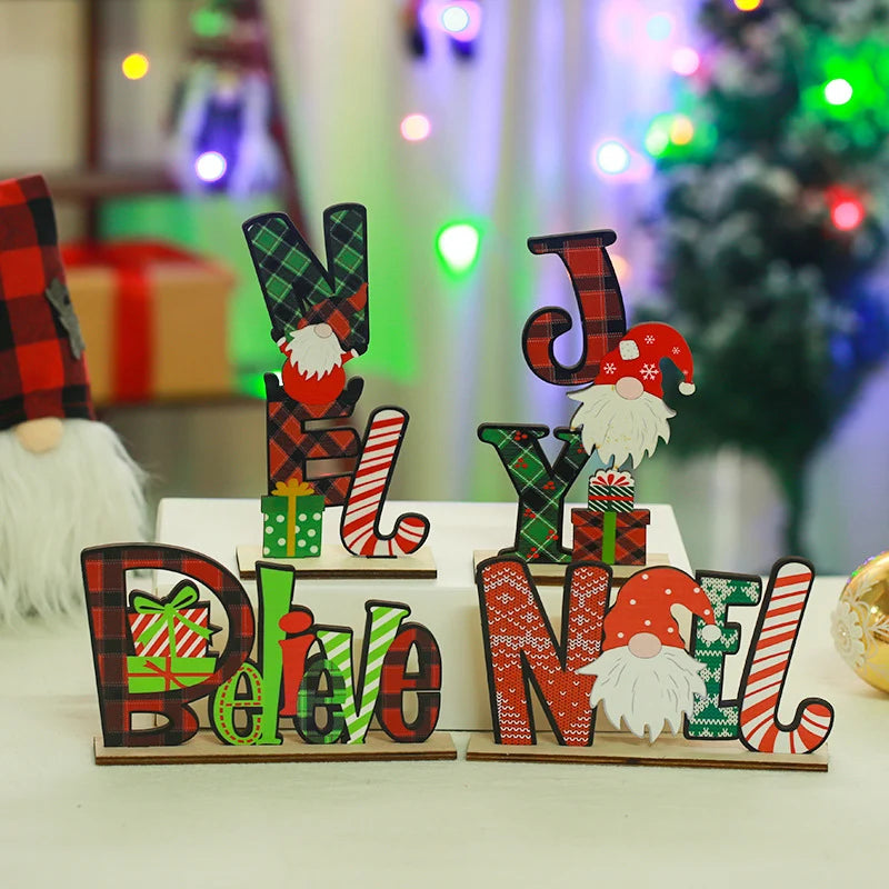 Wooden NOEL Letters Santa & Gifts