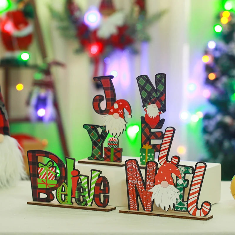 Wooden NOEL Letters Santa & Gifts