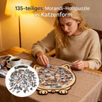 Wooden Puzzle Cat Silhouette 135 Pieces