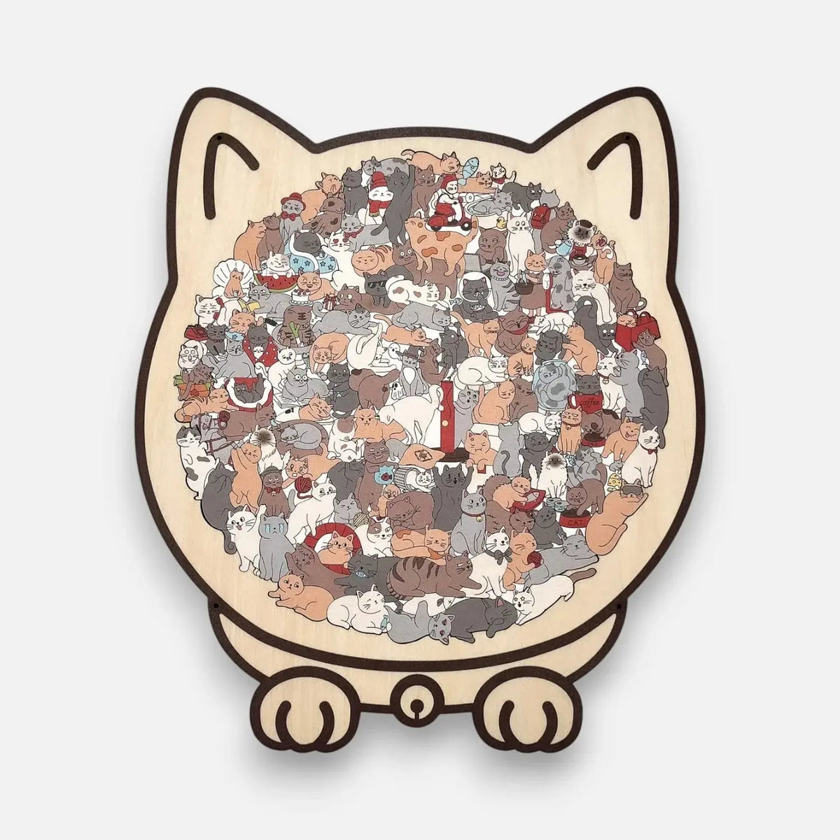 Wooden Puzzle Cat Silhouette 135 Pieces
