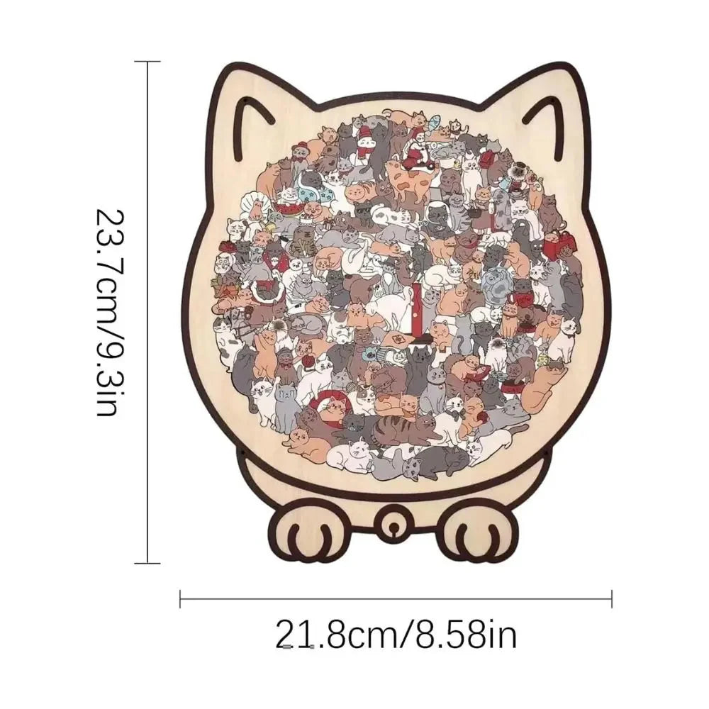Wooden Puzzle Cat Silhouette 135 Pieces
